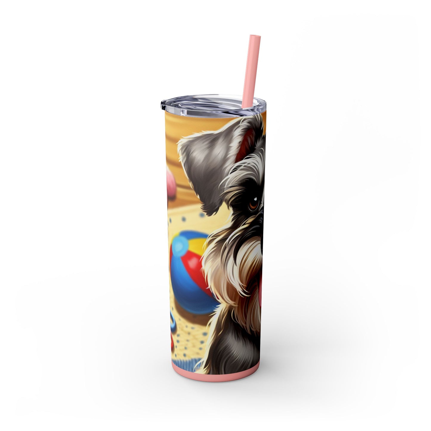 Miniature Schnauzer Skinny Tumbler with Straw, 20oz