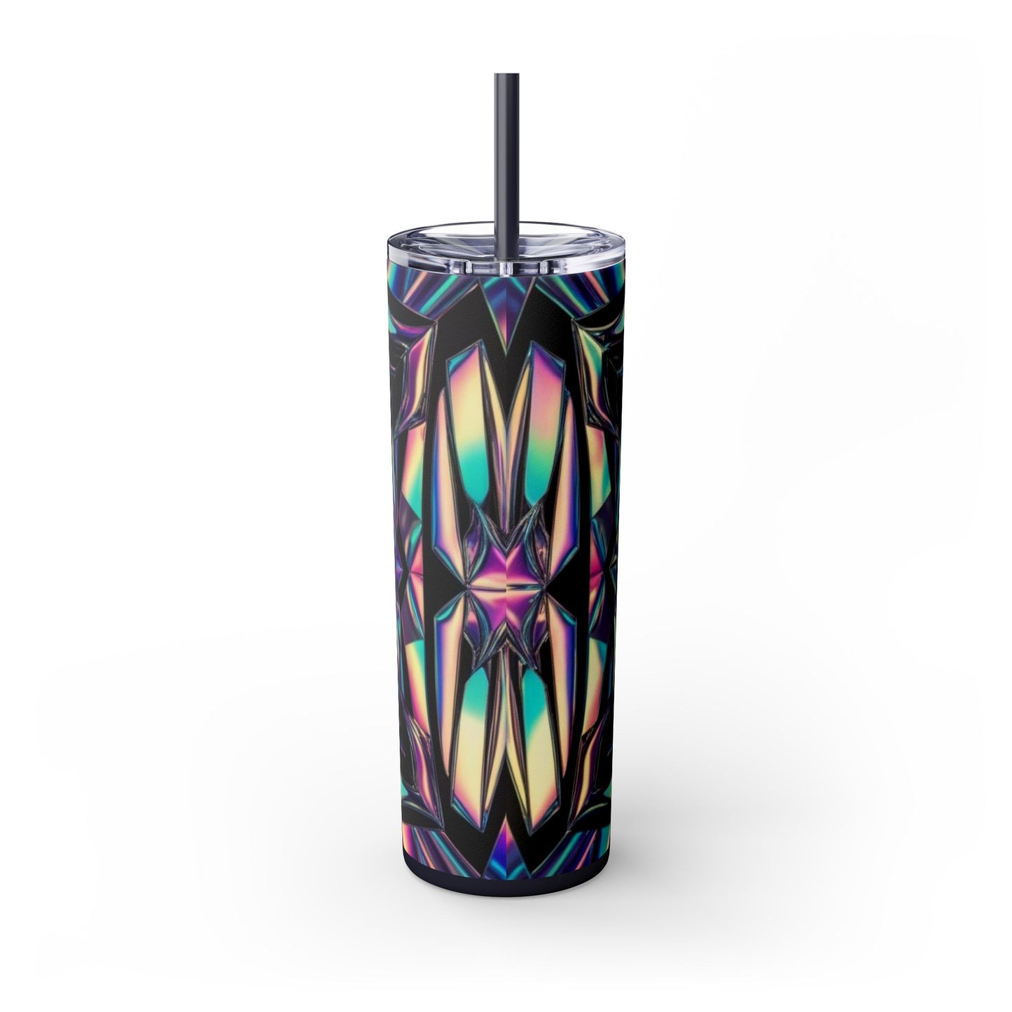 Optical Illusion Skinny Tumbler with Straw, 20oz