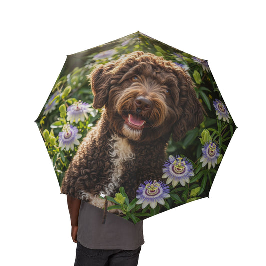 Spanish Water Dog Semi-Automatic Foldable Umbrella