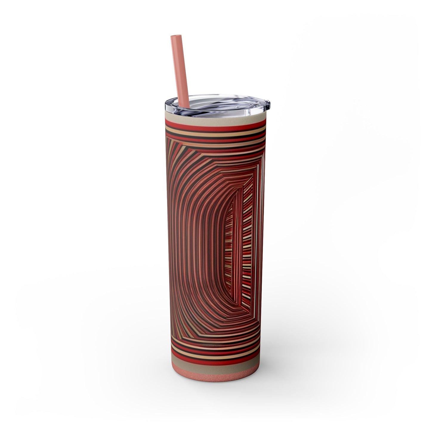 Optical Illusion Skinny Tumbler with Straw, 20oz