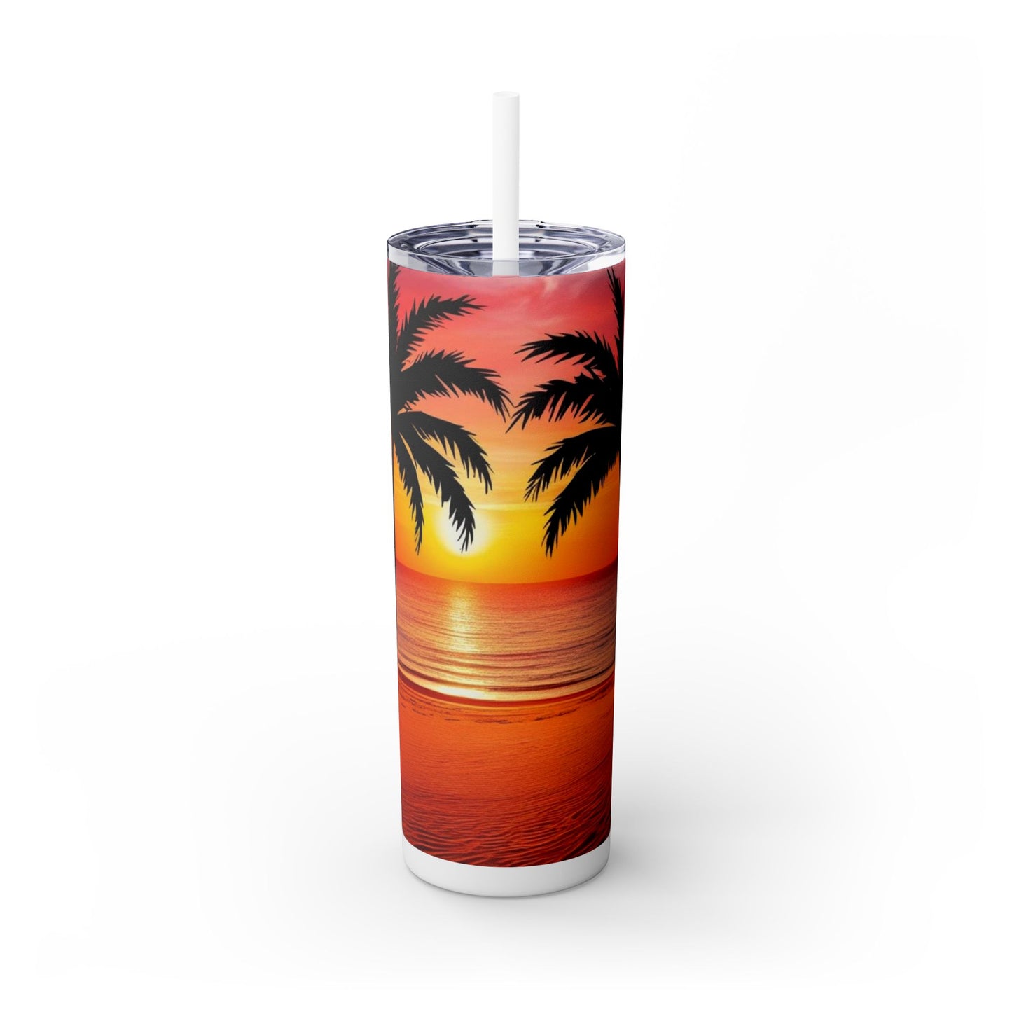 Brilliant Sunrise Skinny Tumbler with Straw, 20oz