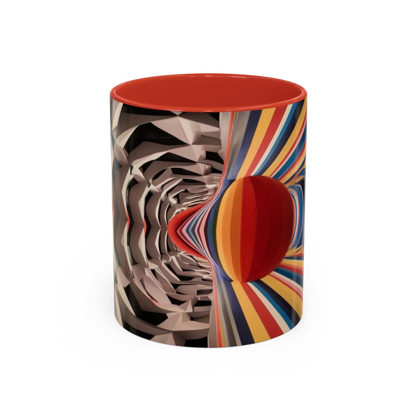 Optical Illusion Accent Mug – Ceramic Coffee Cup