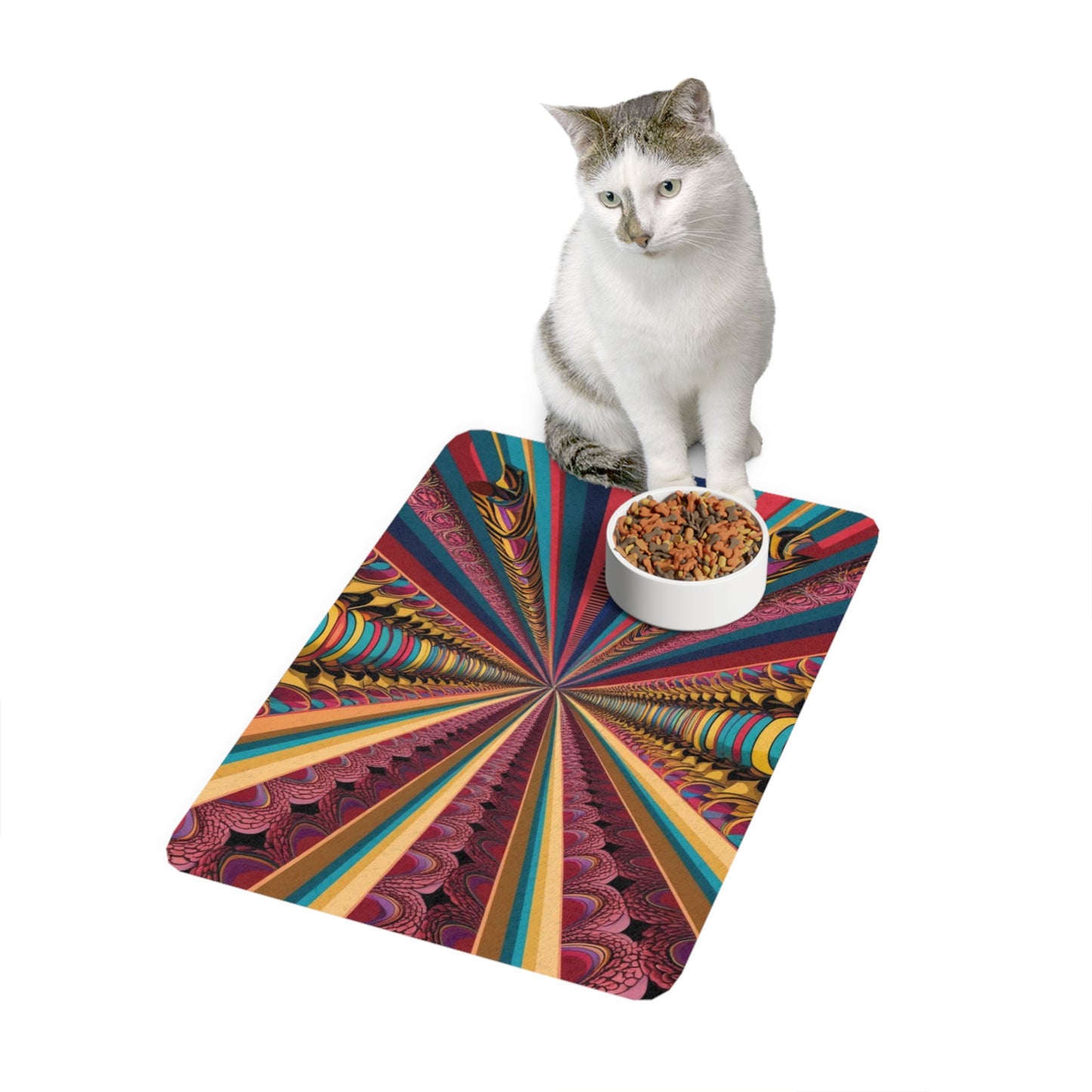 Pet Food Mat (12x18) - Optical Illusion