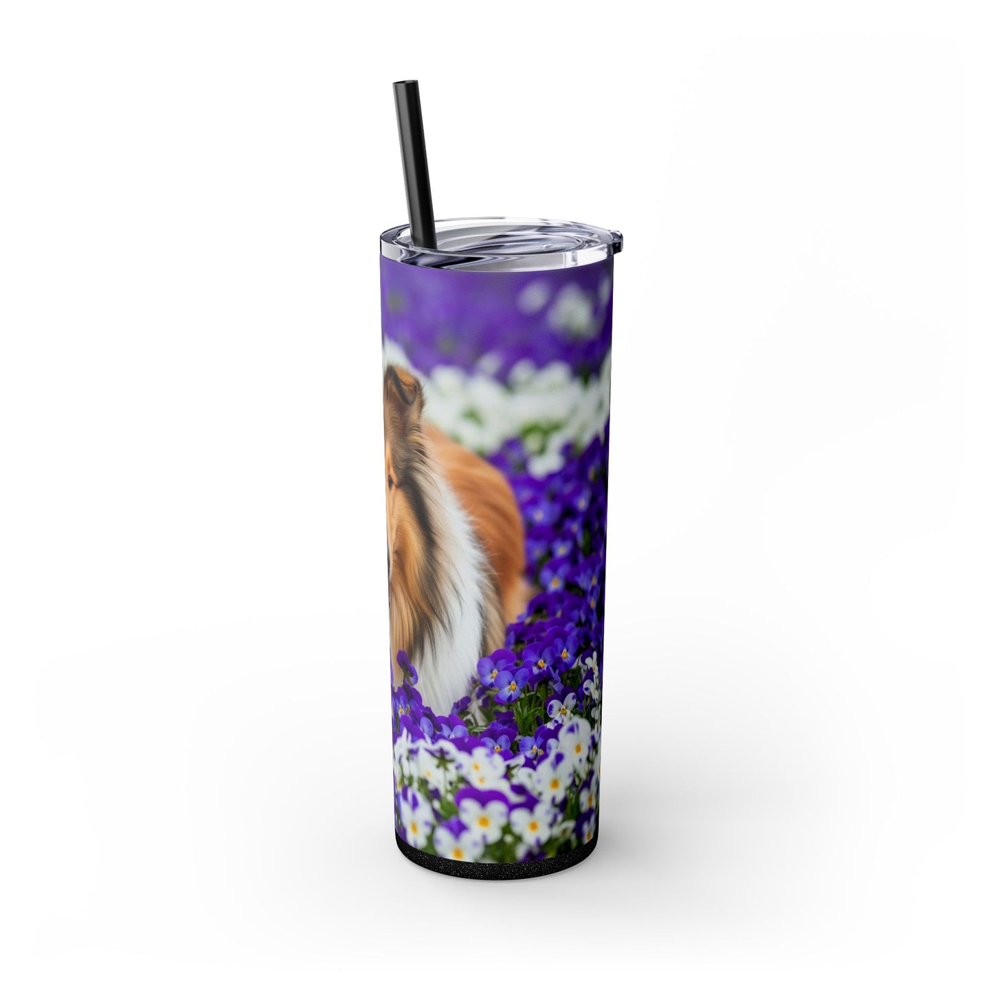 Gobelet isotherme Collie Skinny avec paille, 590 ml
