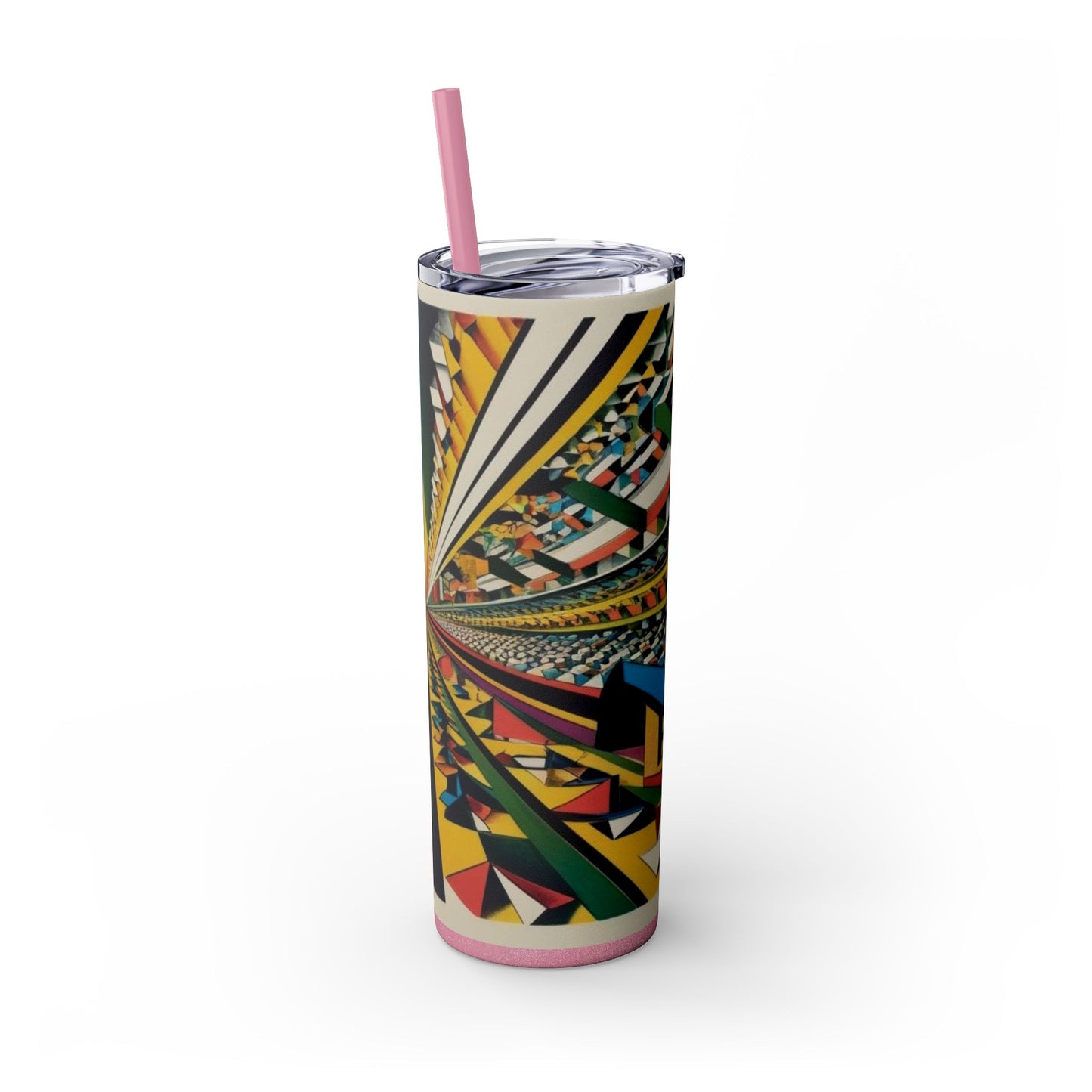 Optical Illusion Skinny Tumbler with Straw, 20oz