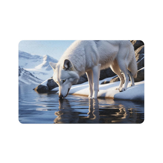 Pet Food Mat (12x18) - White Wolf