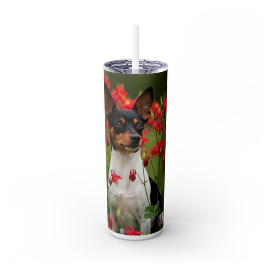 Toy Fox Terrier Tumbler with Straw, 20oz