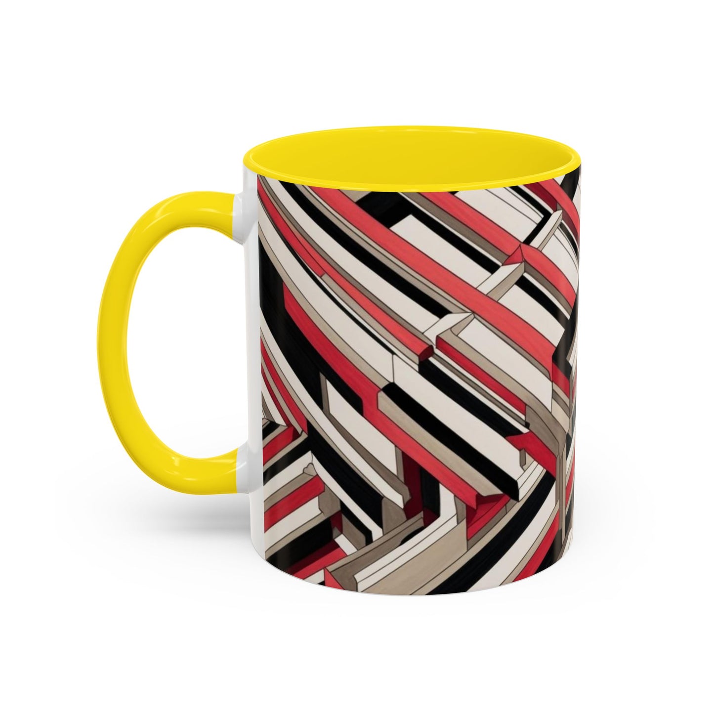 Optical Illusion Accent Mug – Ceramic Coffee Cup
