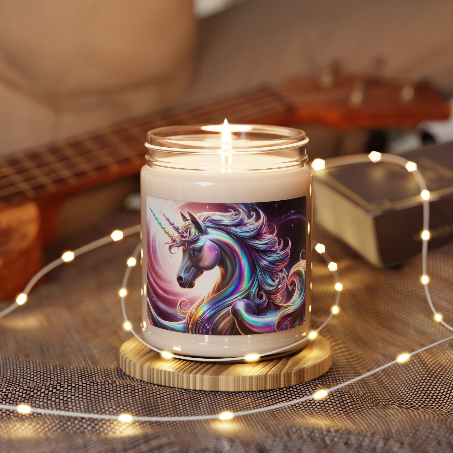 Glittery Psychedelic Unicorn- Scented Soy Candle, 9oz