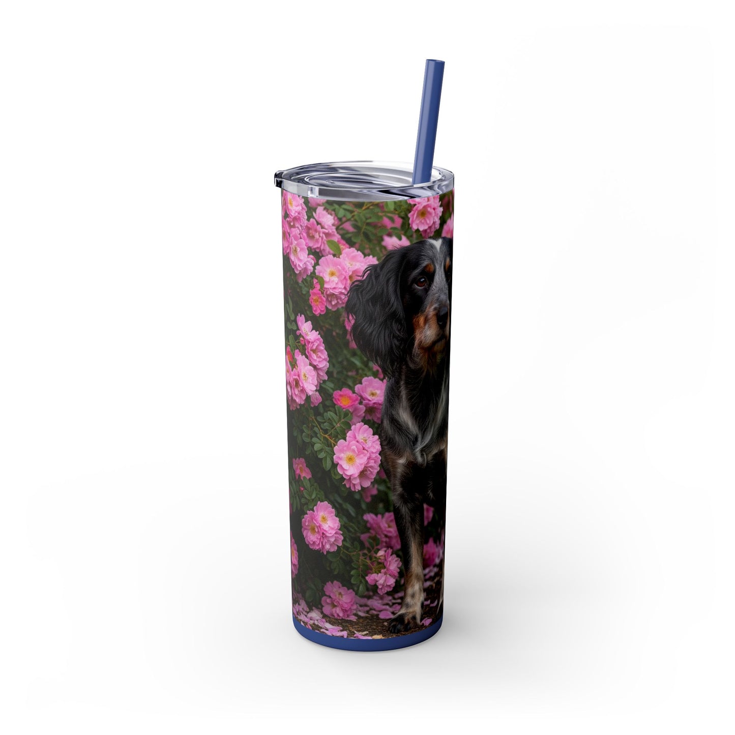 Blue Picardy Spaniel Tumbler with Straw, 20oz