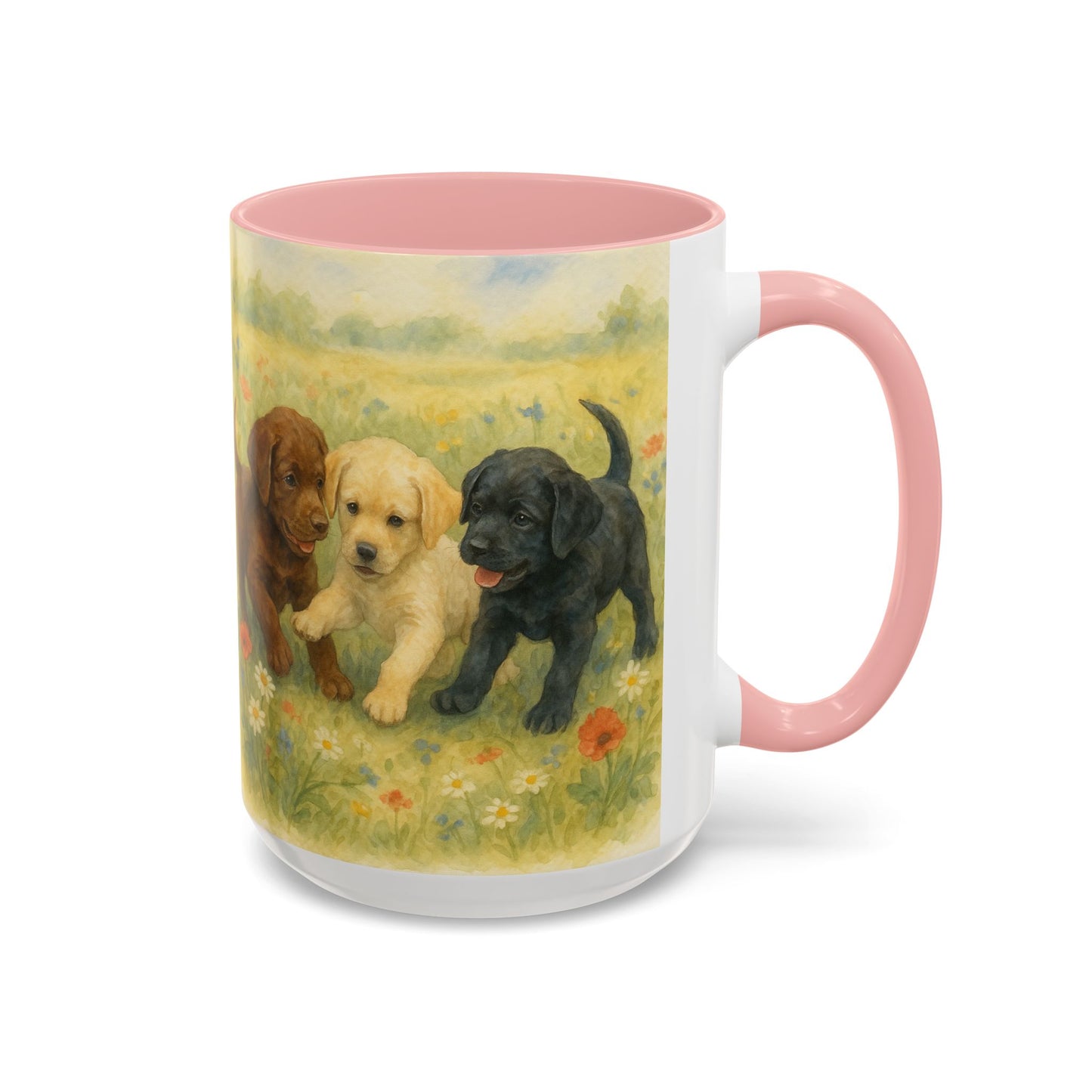 Labrador Retriever puppies Accent Mug – Ceramic Coffee Cup