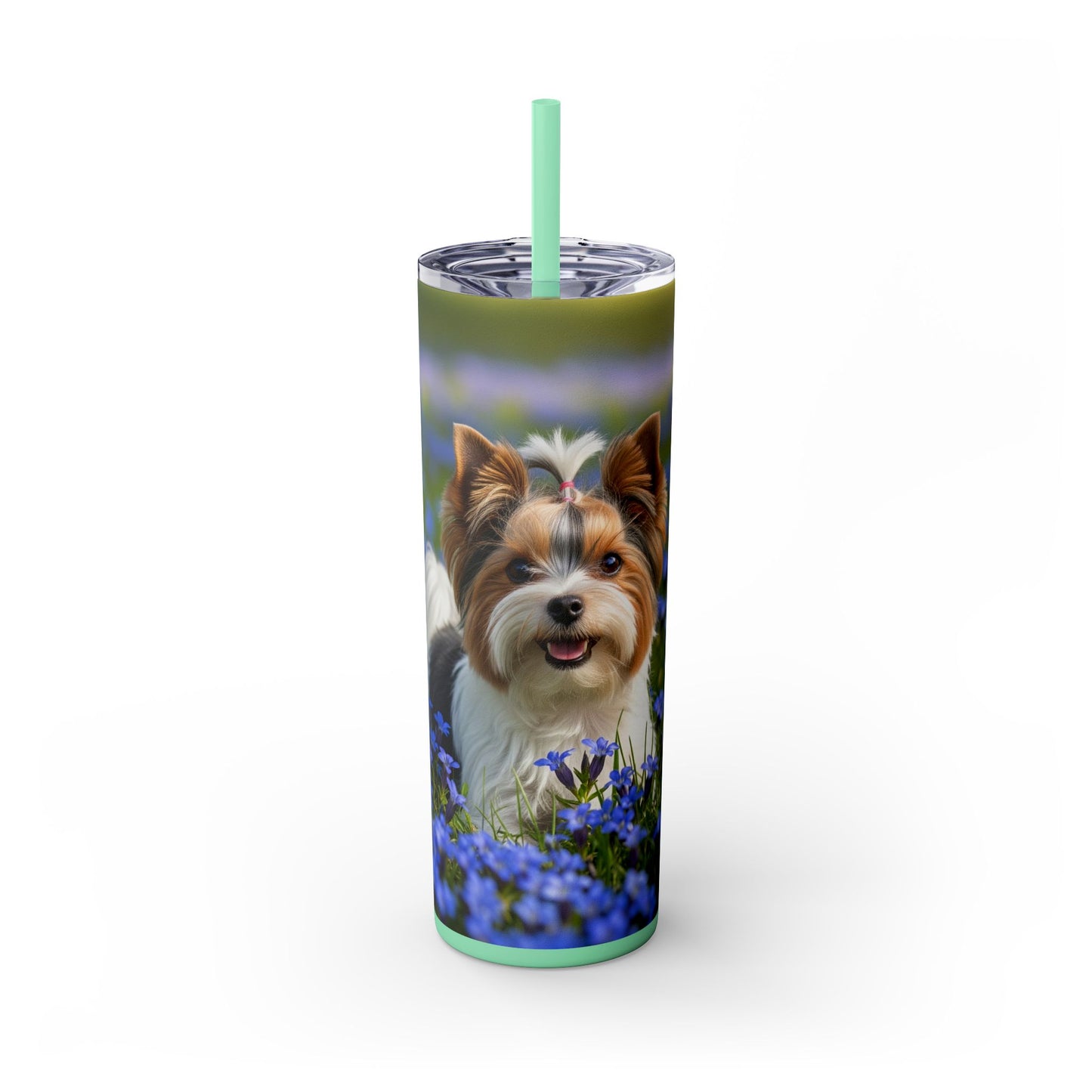 Biewer Terrier Tumbler with Straw, 20oz