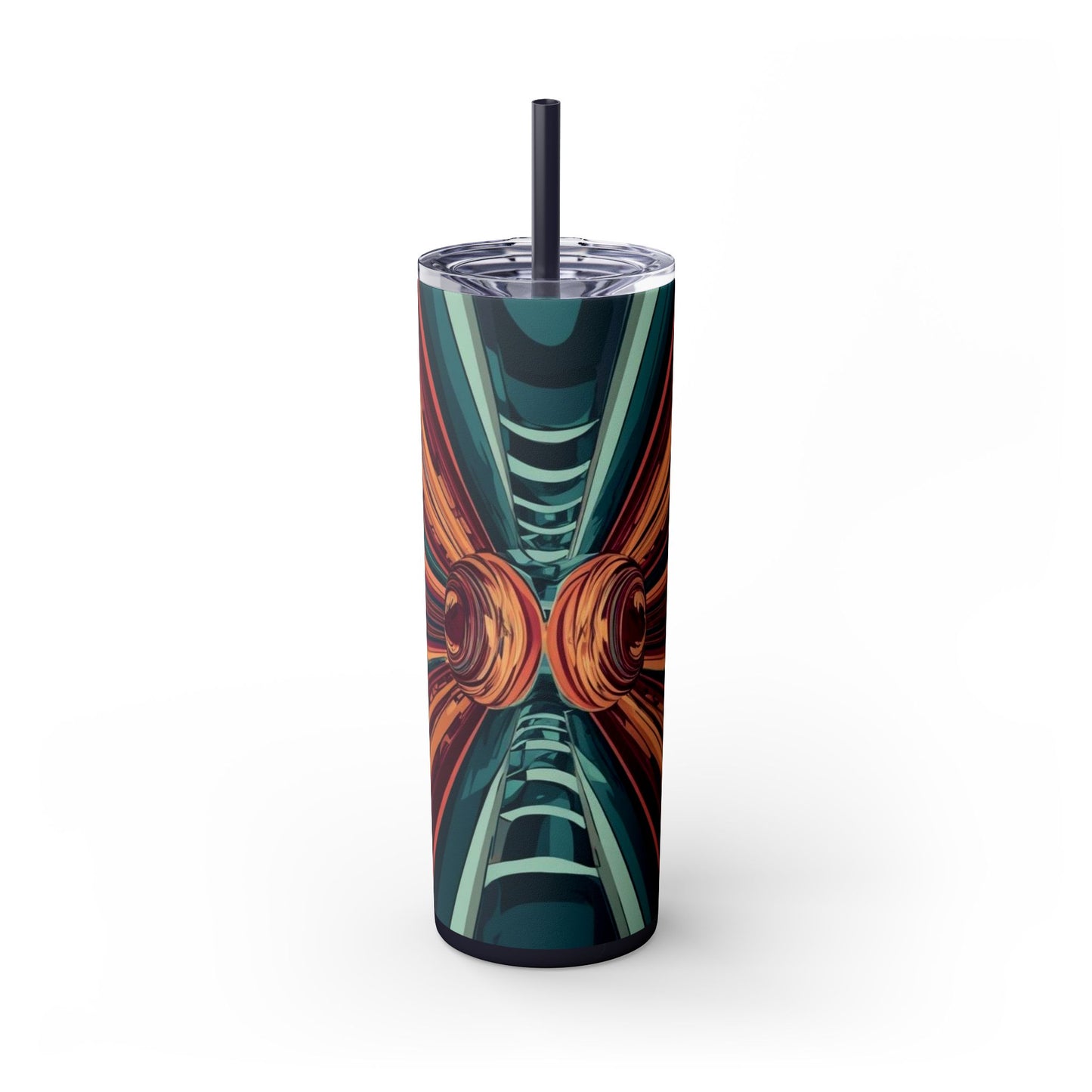 Optical Illusion Skinny Tumbler with Straw, 20oz