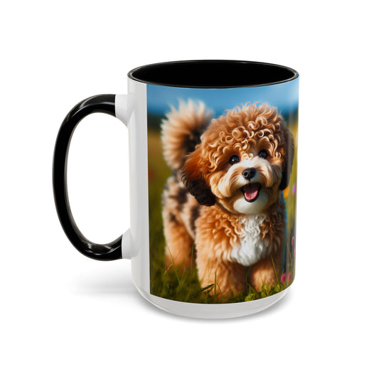 Russkaya Tsvetnaya Bolonka Accent Coffee Mug - Perfect Gift for Dog Lovers
