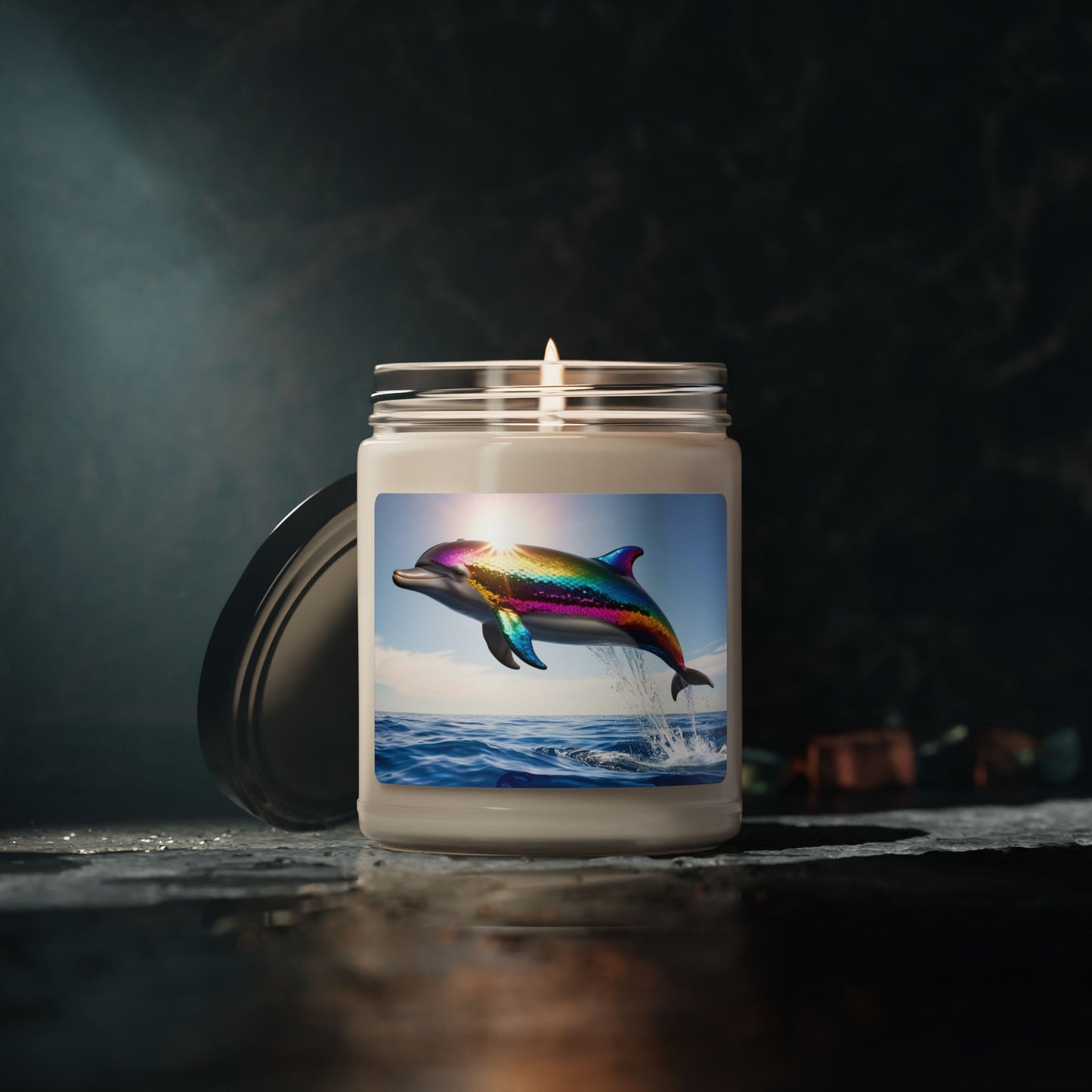 Rainbow Dolphin- Scented Soy Candle, 9oz