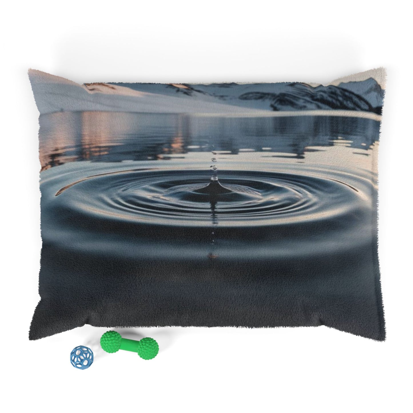 Ripple in a Snowy Mountain Lake Pet Bed