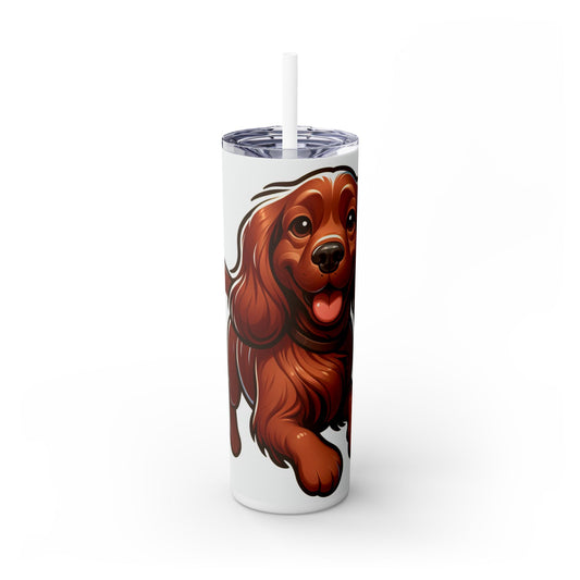 Sussex Spaniel Skinny Tumbler with Straw, 20oz