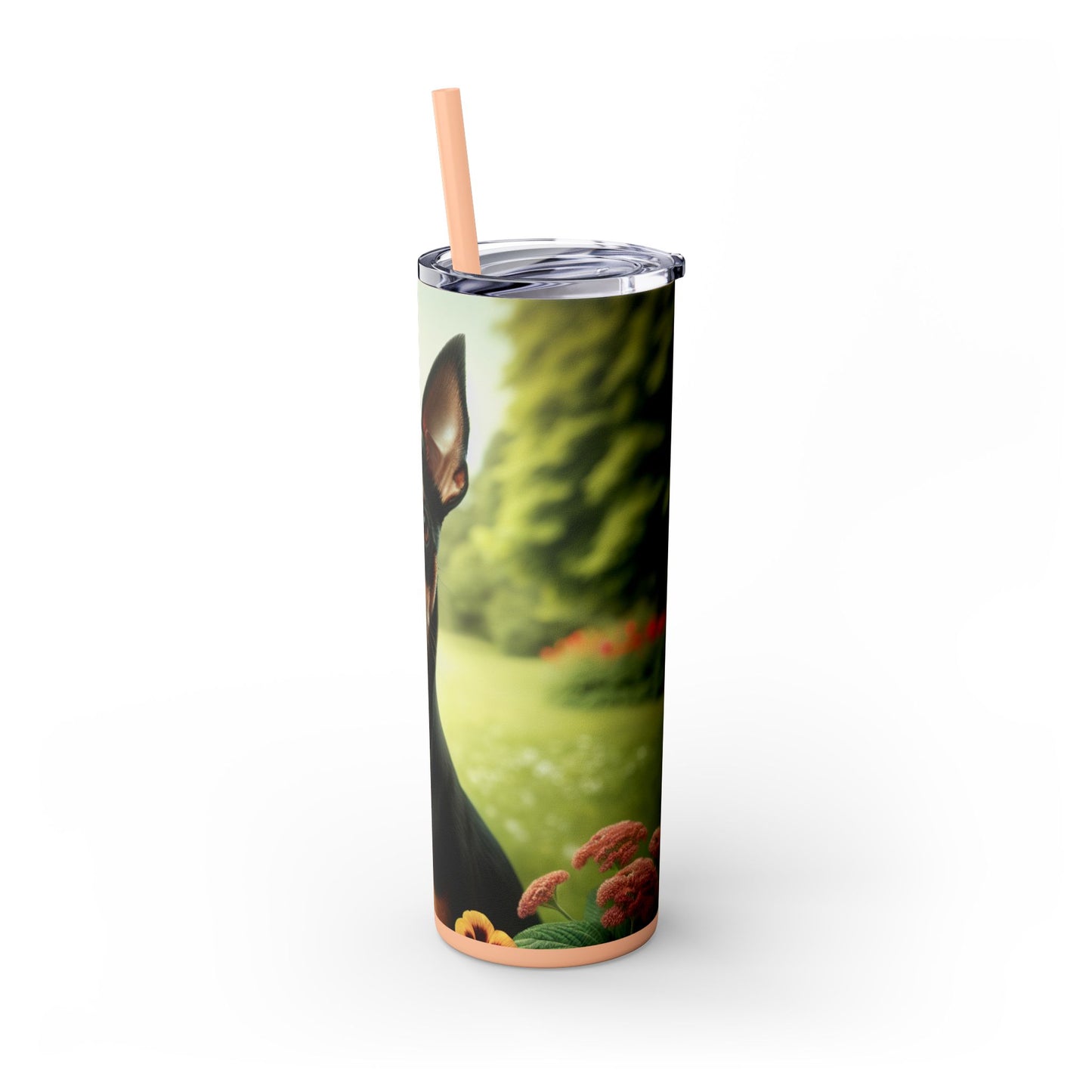 Manchester Terrier Skinny Tumbler with Straw, 20oz