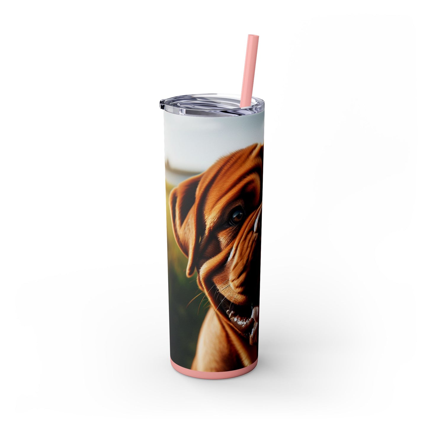 Dogue de Bordeaux Skinny Tumbler with Straw, 20oz