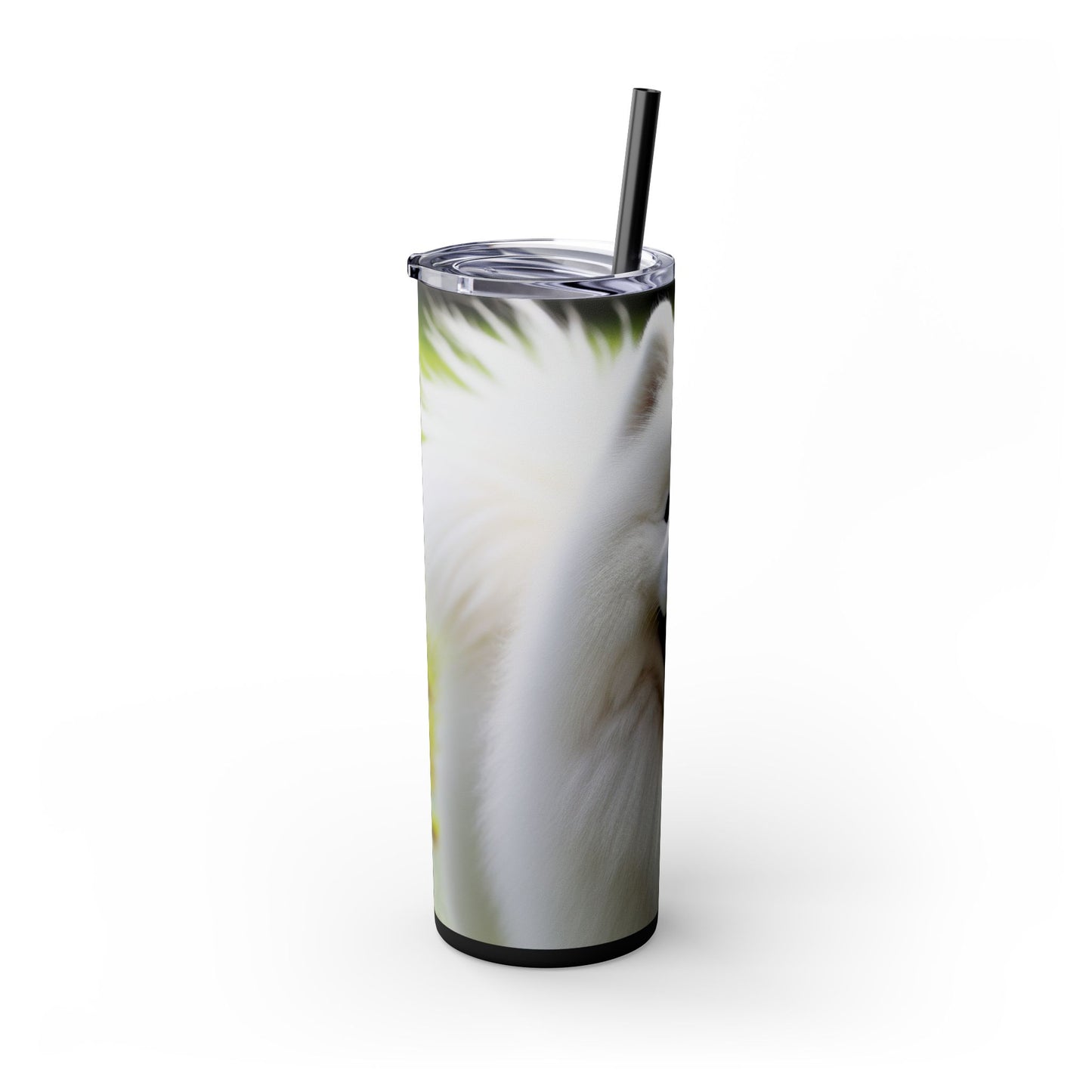 Samoyed Skinny Tumbler with Straw, 20oz