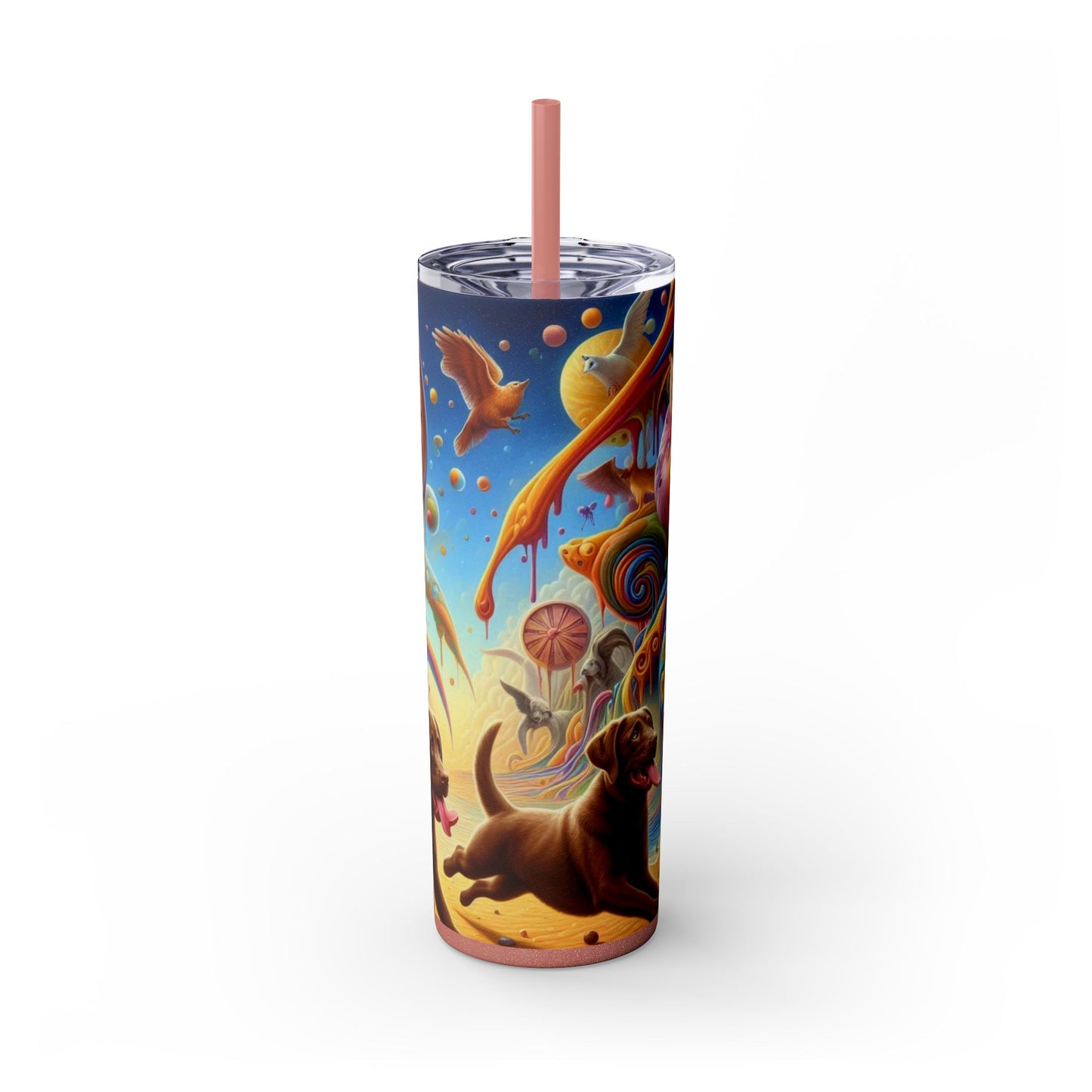 Gobelet Labrador en chocolat avec paille, 590 ml