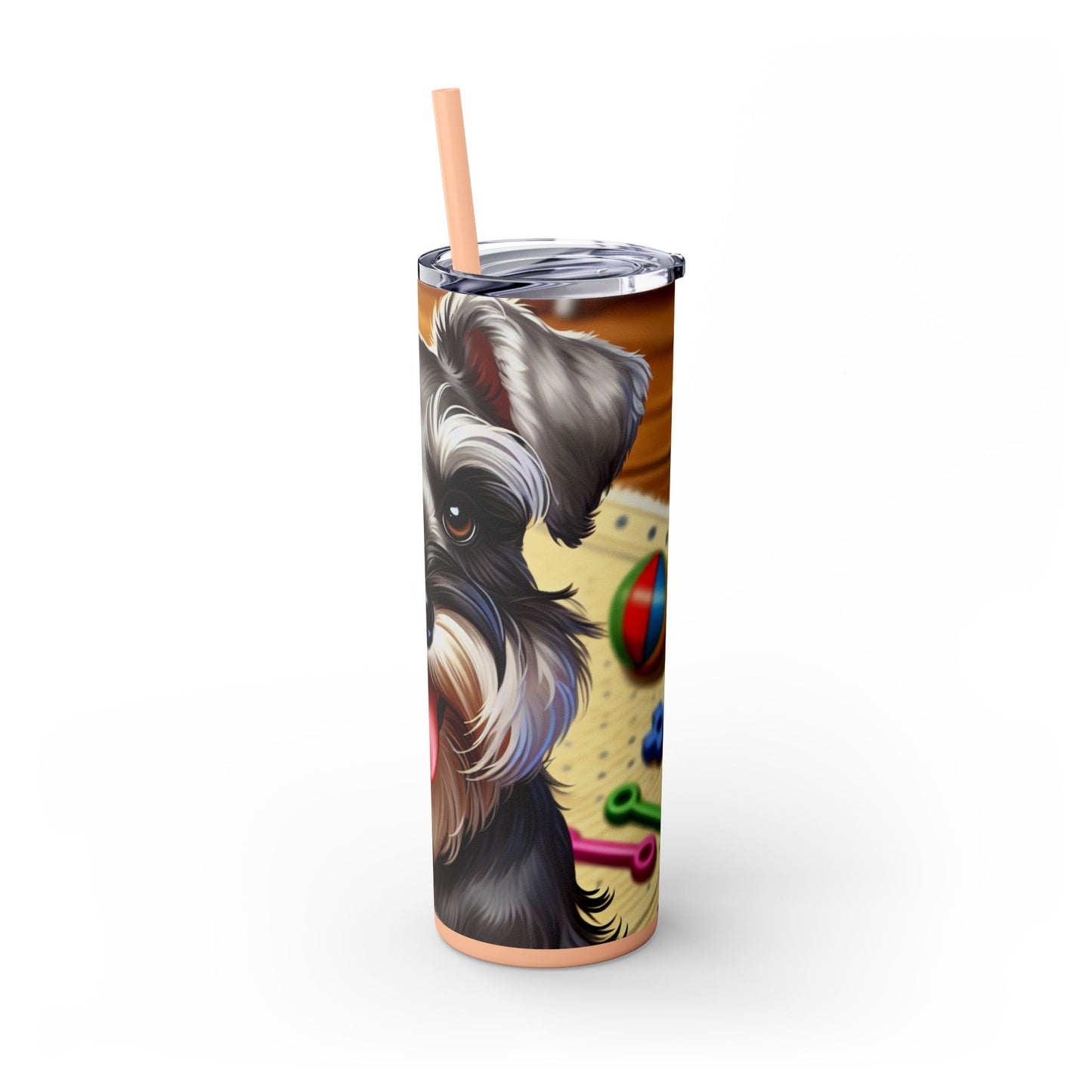 Miniature Schnauzer Skinny Tumbler with Straw, 20oz