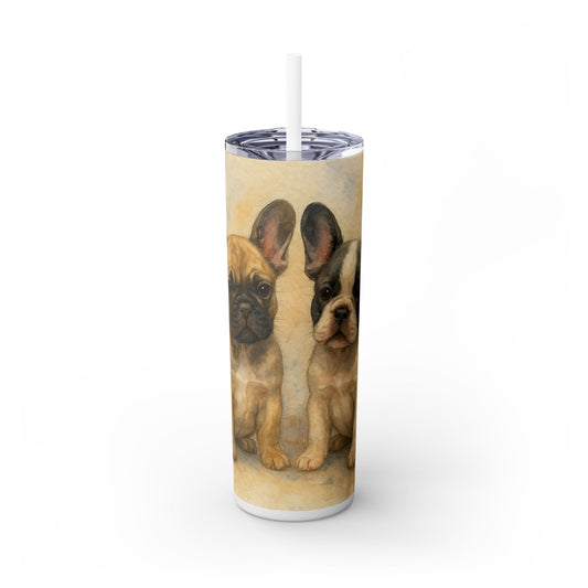 French Bulldog puppies Tumbler with Straw, 20oz