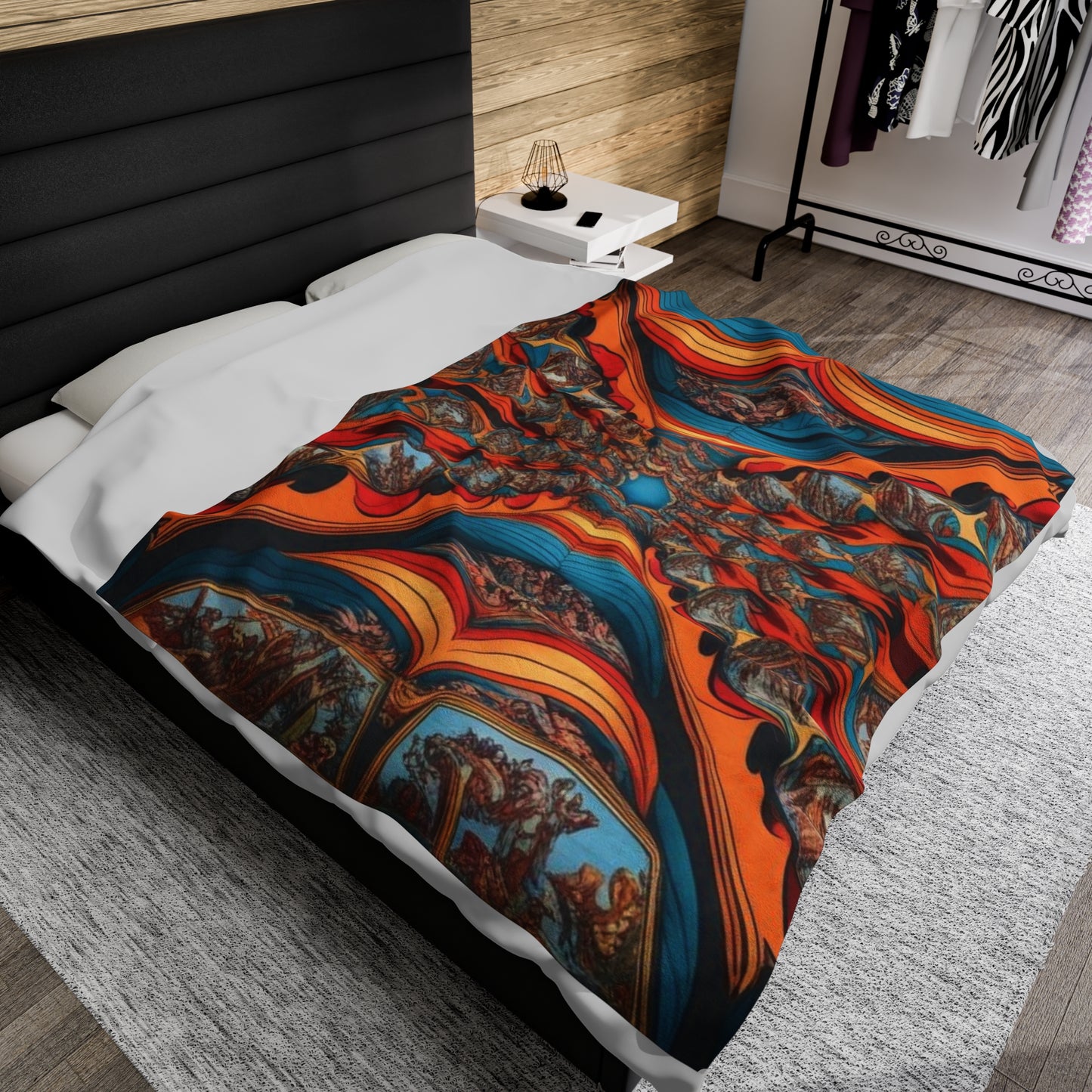 Velveteen Plush Blanket- Optical Illusion