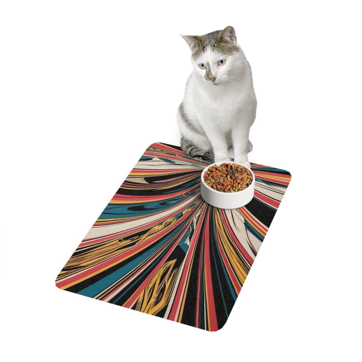 Pet Food Mat (12x18) - Optical Illusion