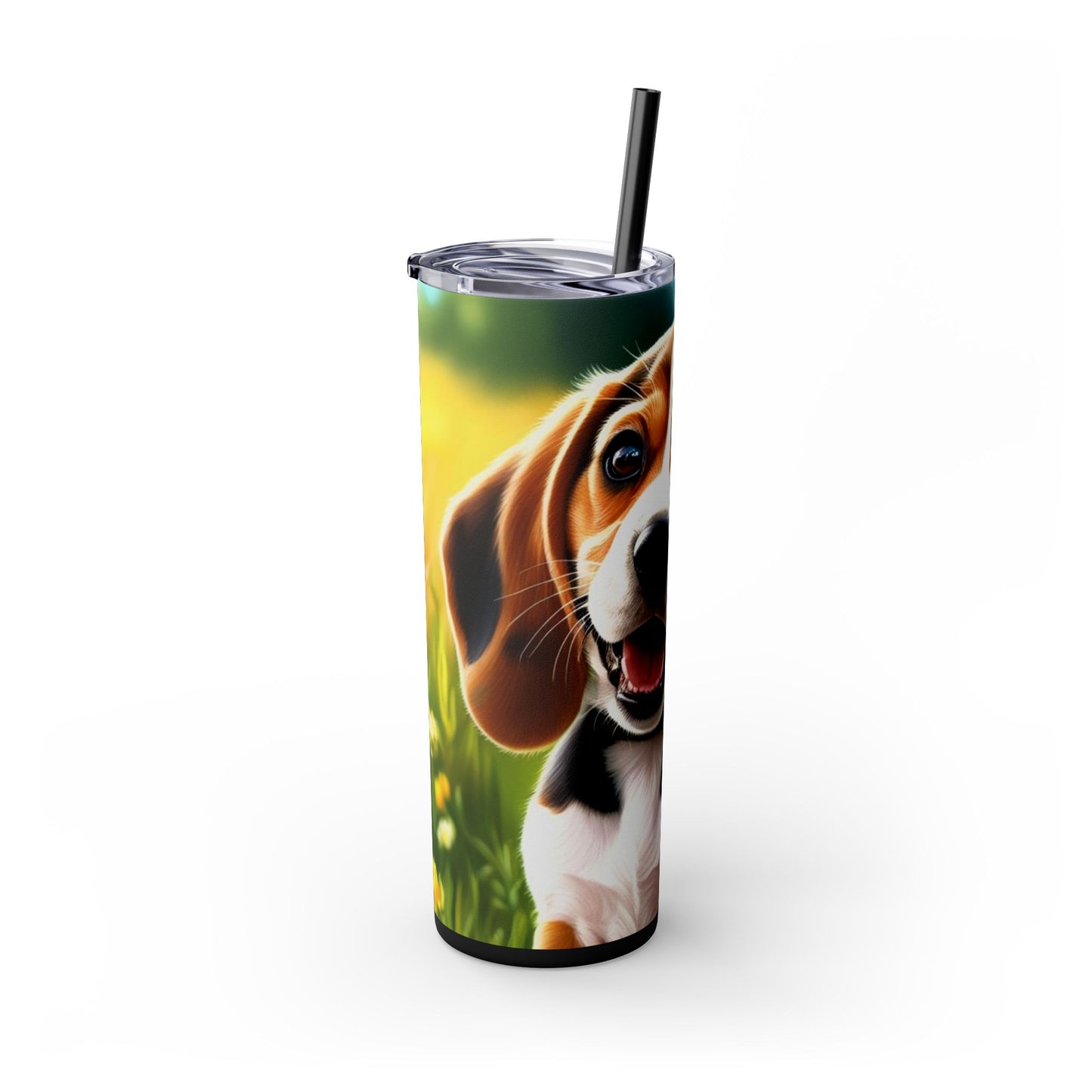 Beagle Skinny Tumbler with Straw, 20oz