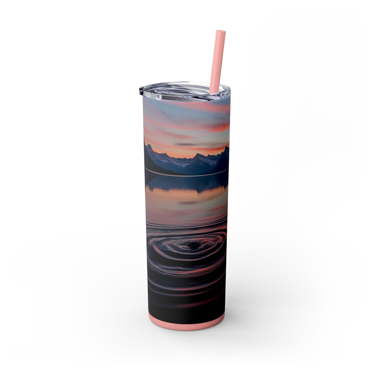 Ripple in a Mountain Lake Skinny Tumbler with Straw, 20oz