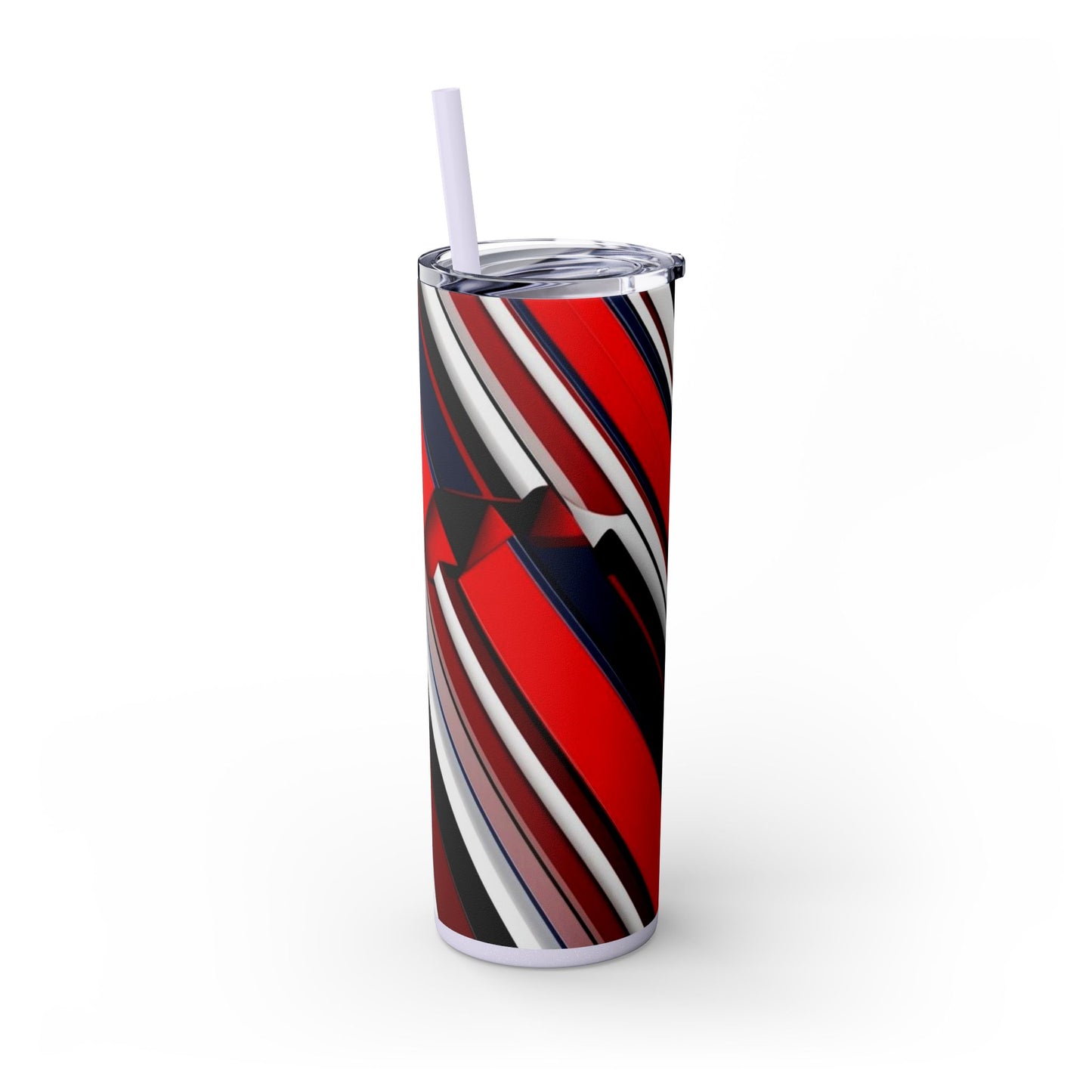 Optical Illusion Skinny Tumbler with Straw, 20oz