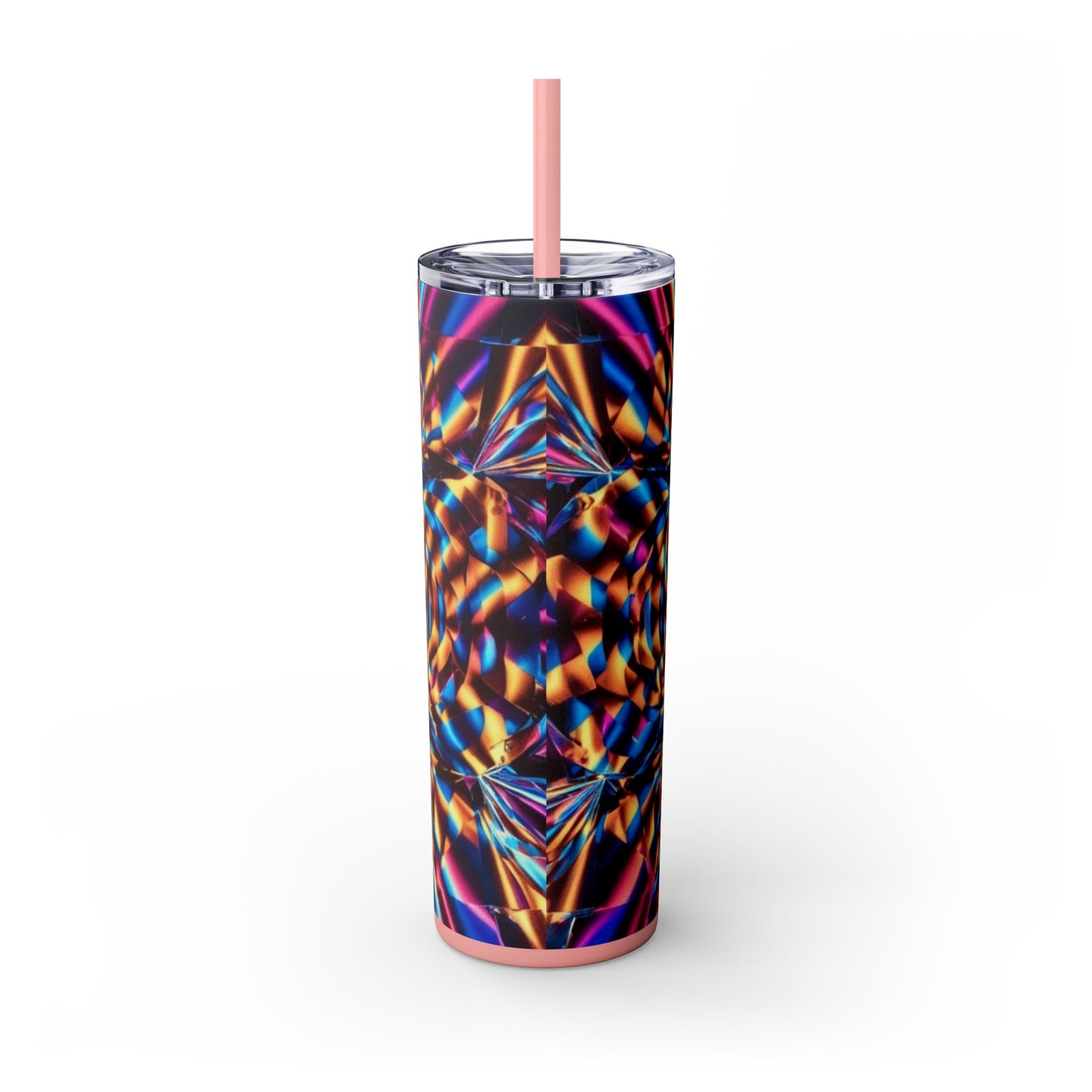 Optical Illusion Skinny Tumbler with Straw, 20oz