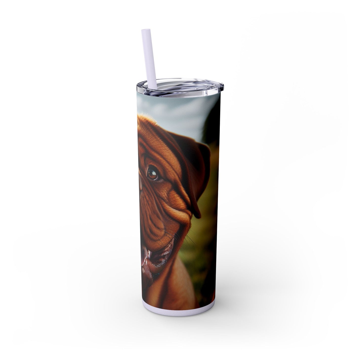 Dogue de Bordeaux Skinny Tumbler with Straw, 20oz