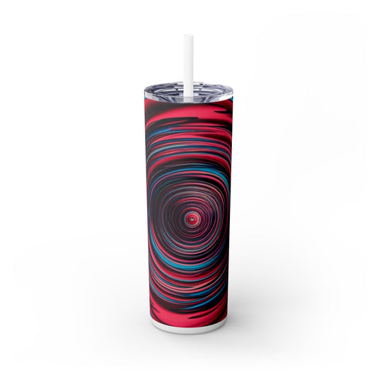 Optical Illusion Skinny Tumbler with Straw, 20oz