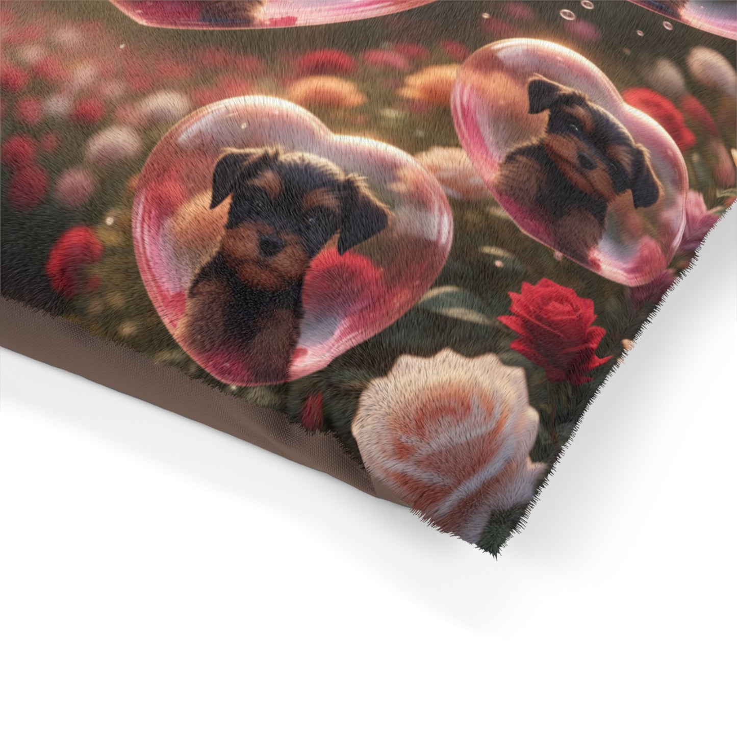 Valentine Puppy Heart Pet Bed — Floral Bubble Dog Bed