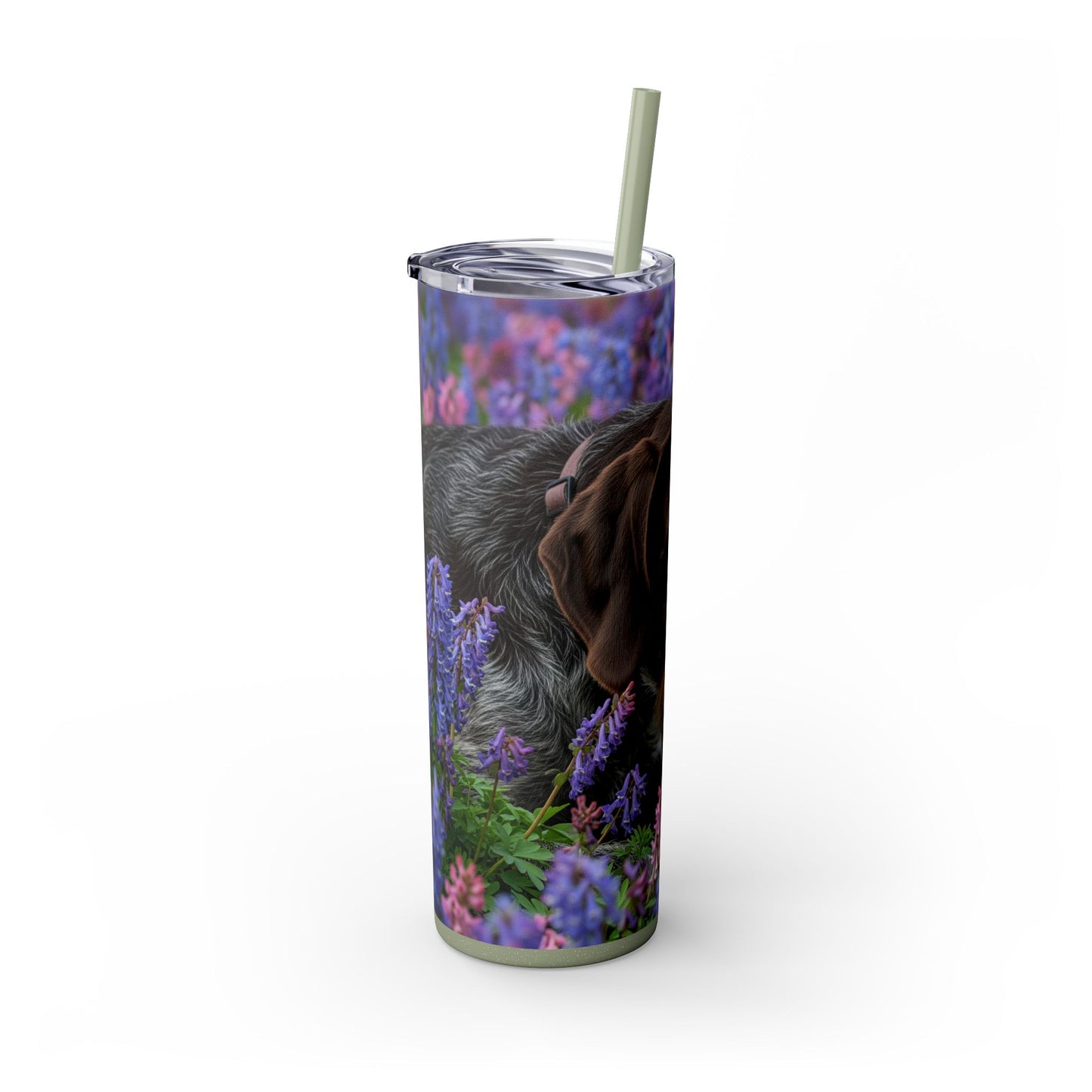 Wirehaired Slovakian Pointer Skinny Tumbler with Straw, 20oz