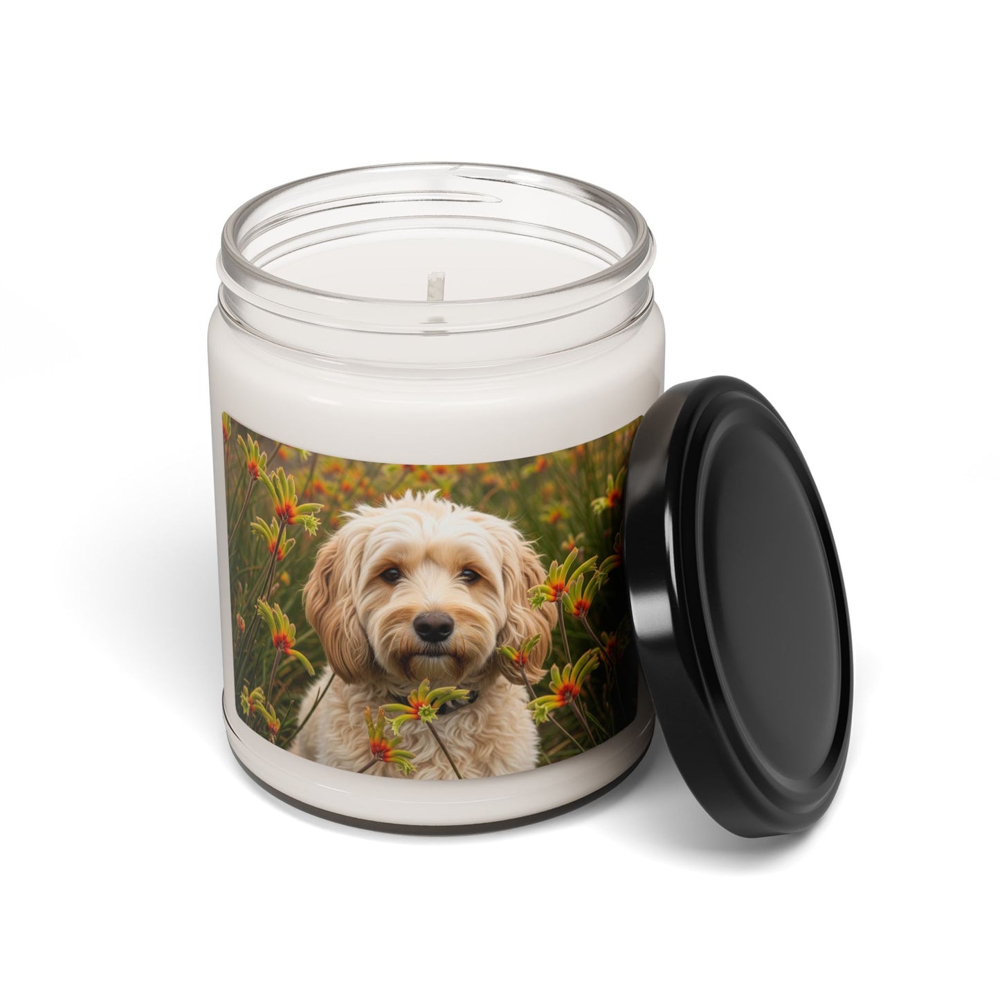 Vela de soja perfumada con diseño de perro pastor caucásico, 250 g 