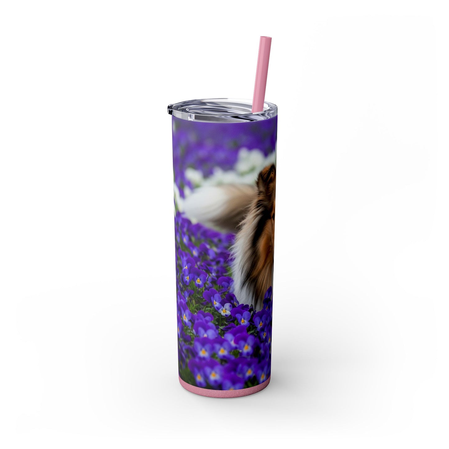 Gobelet isotherme Collie Skinny avec paille, 590 ml