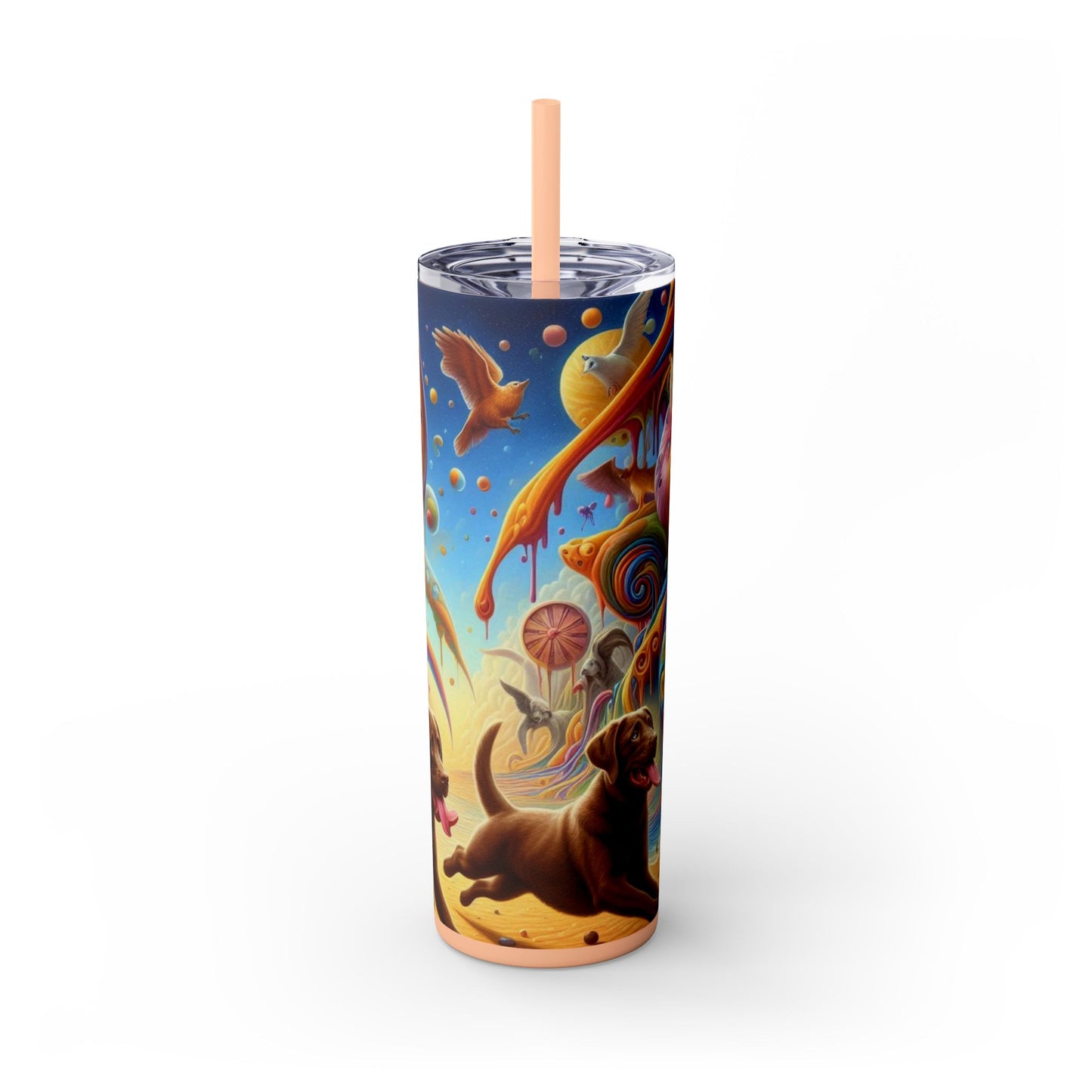Gobelet Labrador en chocolat avec paille, 590 ml