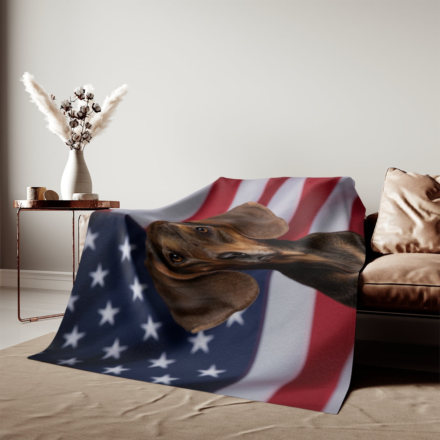 American Leopard Hound Patriotic Blanket