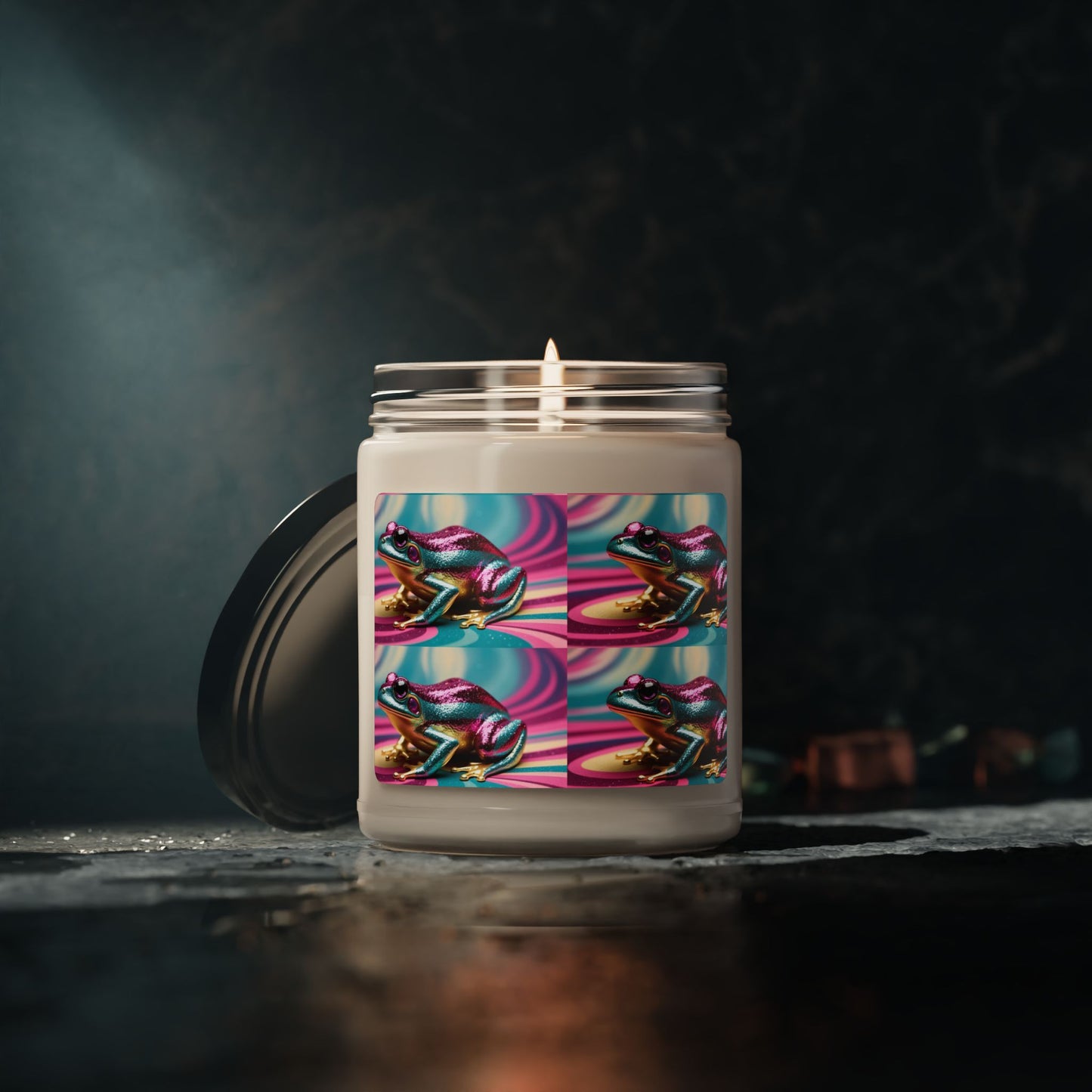 Glittery Psychedelic Frog- Scented Soy Candle, 9oz