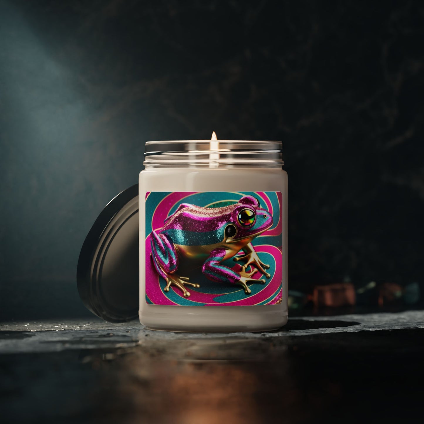 Glittery Psychedelic Frog- Scented Soy Candle, 9oz