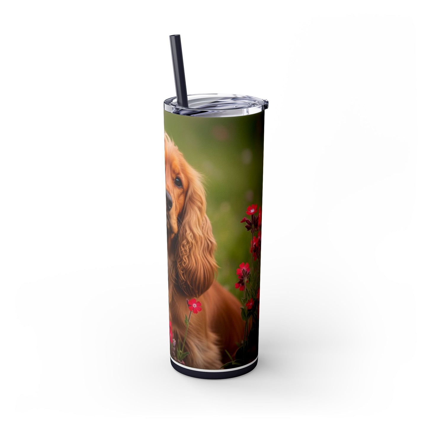 Vaso delgado con pajita de Cocker Spaniel, 20 oz
