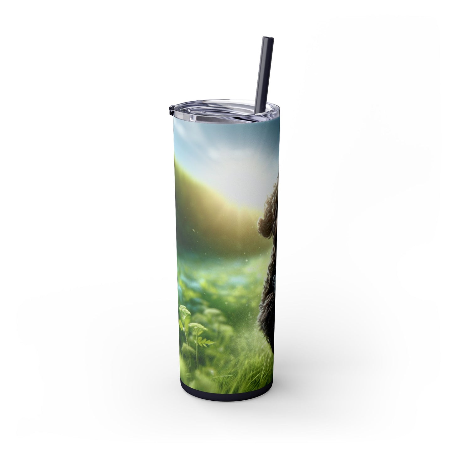 Portuguese Water Dog Skinny Tumbler with Straw, 20oz