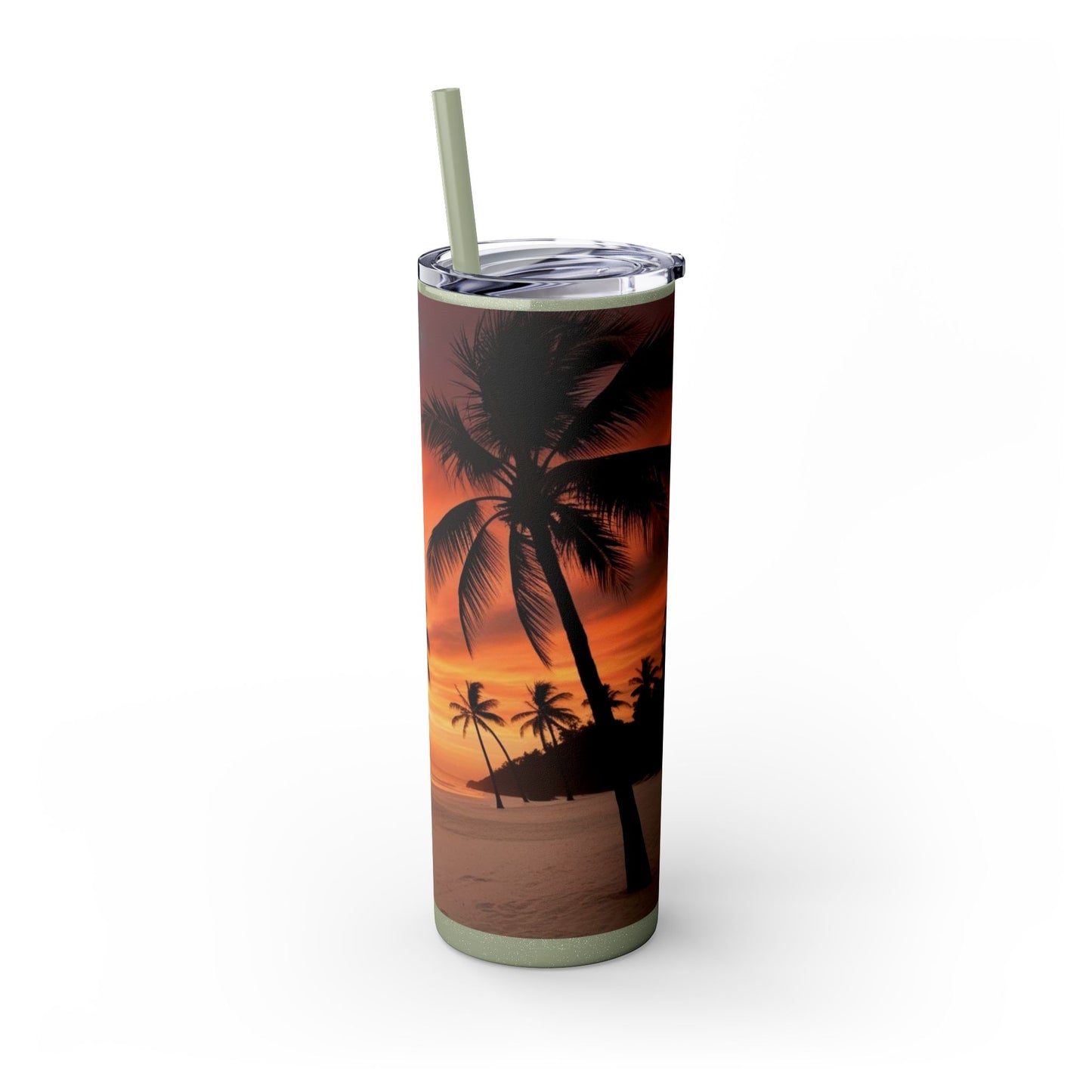 Brilliant Sunrise Skinny Tumbler with Straw, 20oz