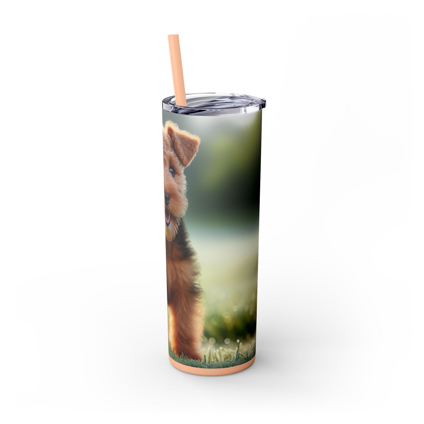 Welsh Terrier Skinny Tumbler with Straw, 20oz