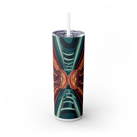 Optical Illusion Skinny Tumbler with Straw, 20oz