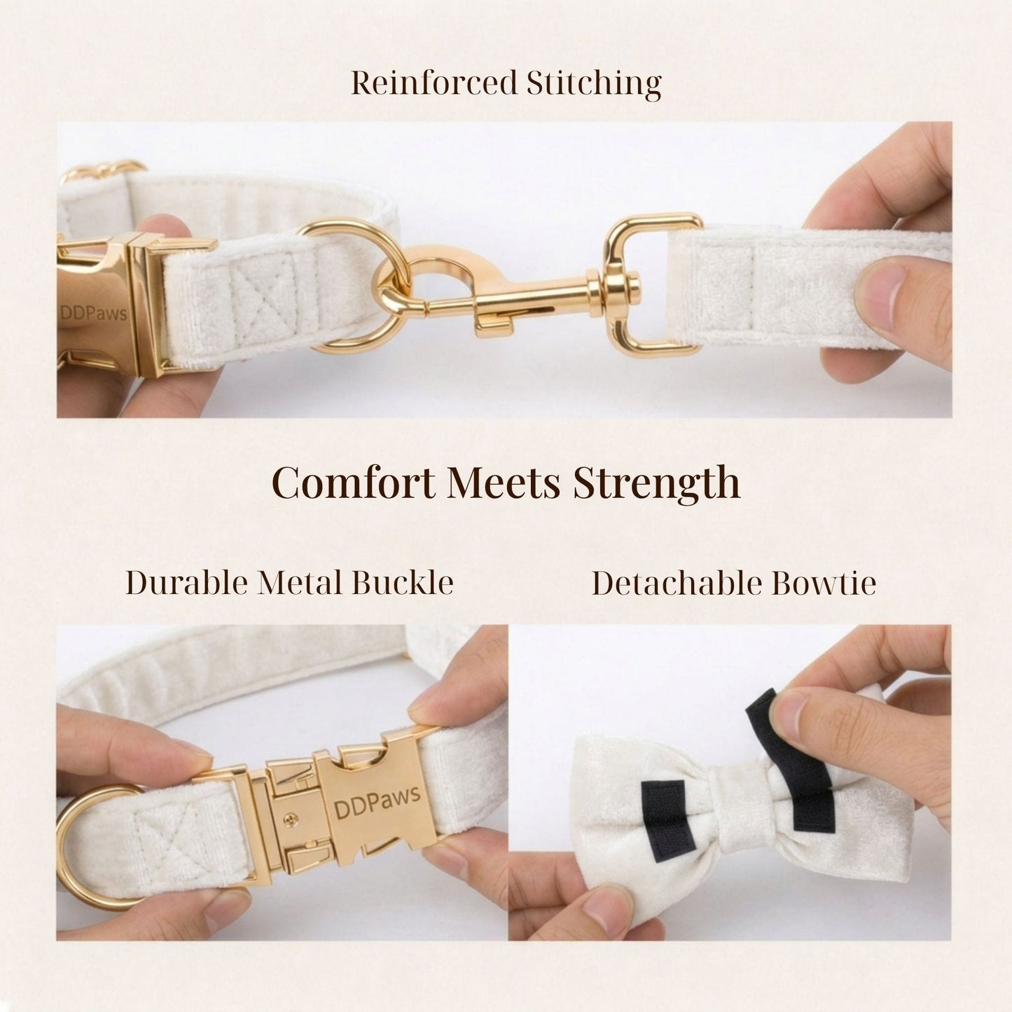 Conjunto clásico de terciopelo blanco personalizado para bodas