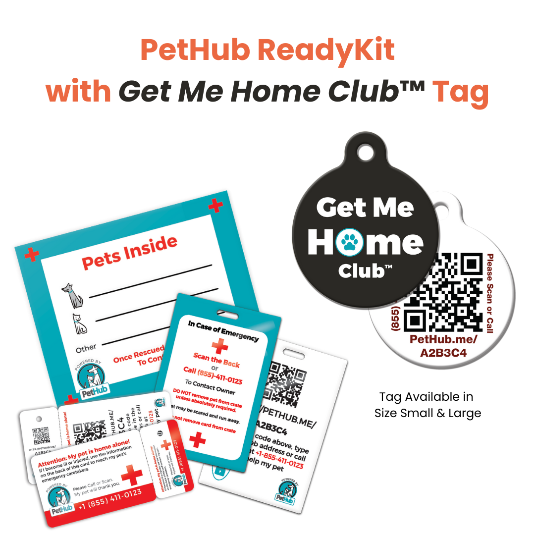 Kit completo de identificación de mascotas QR de PetHub: kit de emergencia completo